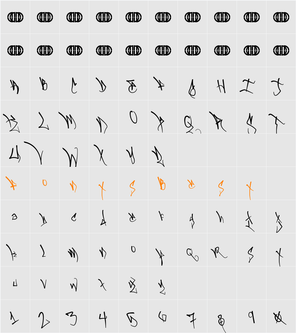 BlackbookOne Character Map
