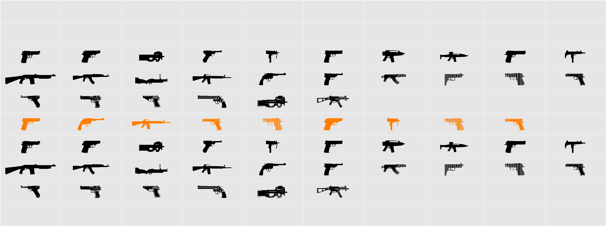 Guns 2 Character Map