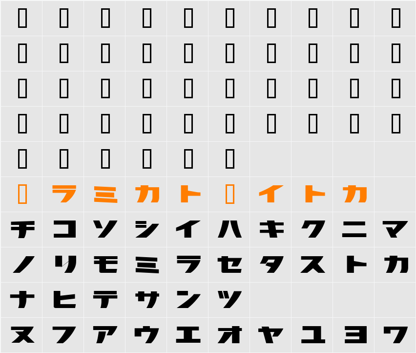 Nippon Character Map