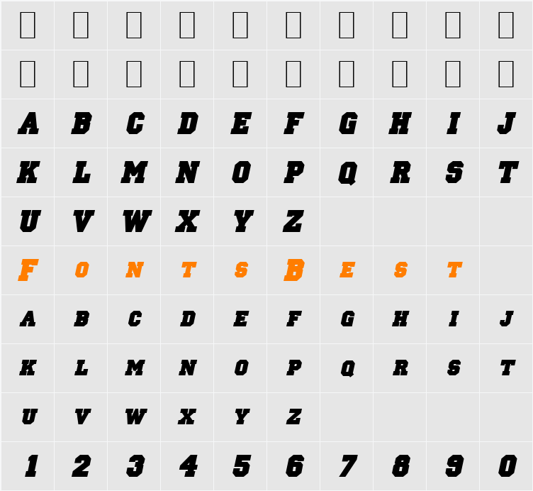 Princeton Solid Character Map