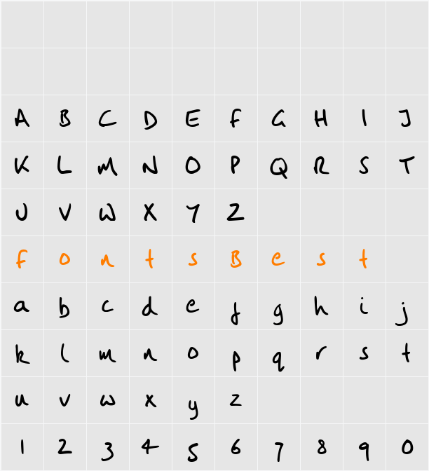 Vintlys Hand Character Map