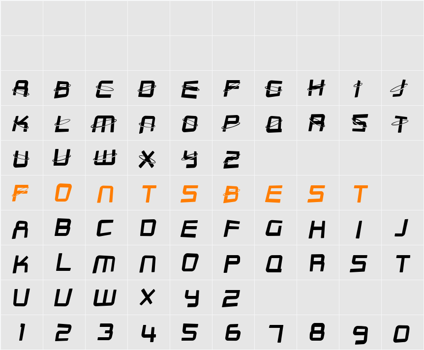 SF Outer Limits Distorted Character Map