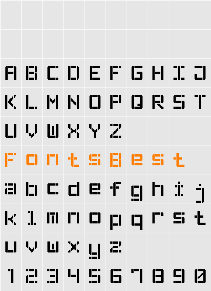 Stencil Pixel-7 Character Map