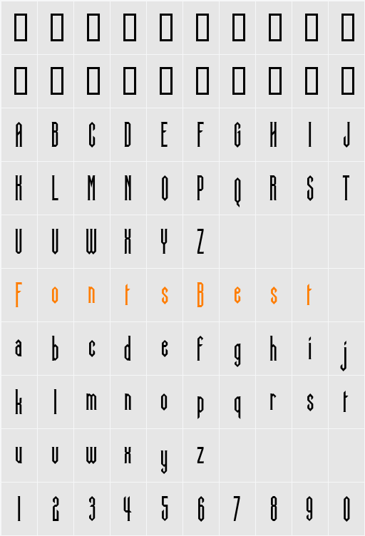 Paschico Character Map