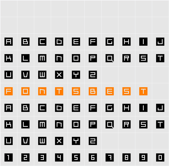 Qubix Character Map