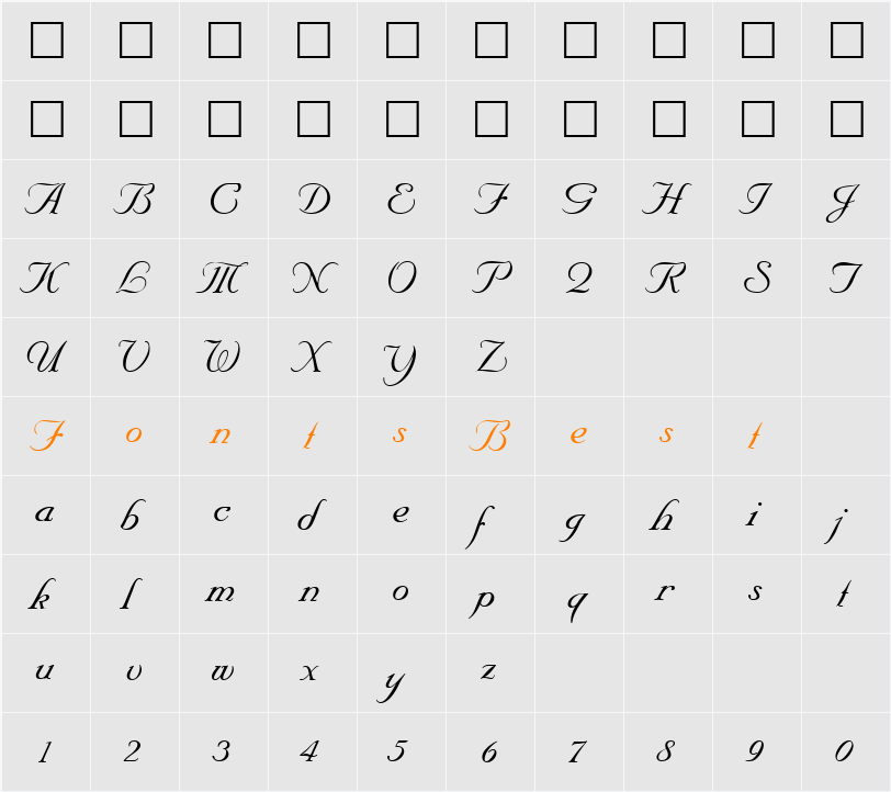 Nuncio Character Map