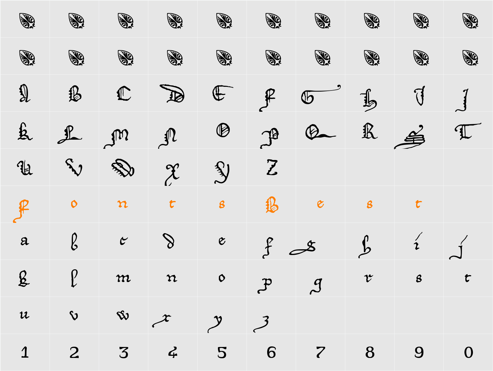 DeiGratia Character Map