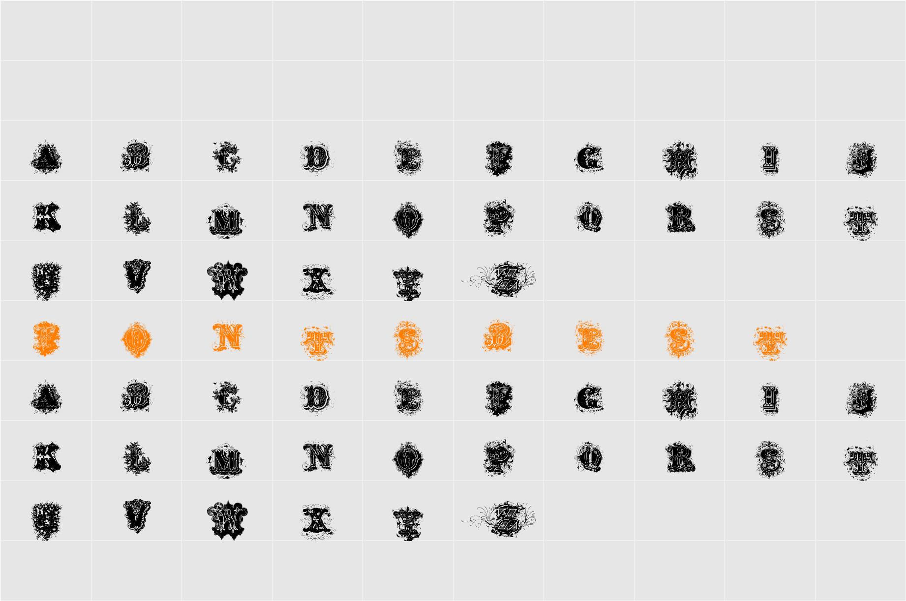 Dirty Ames Character Map