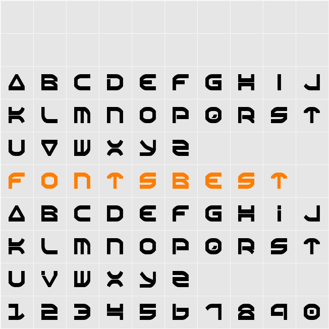 Oberon Condensed Character Map