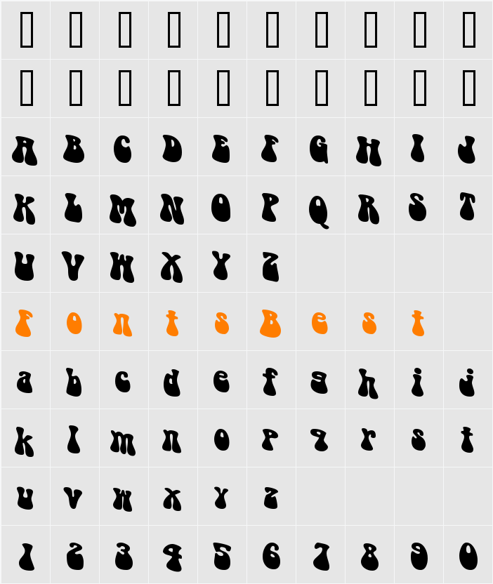 PUPPYLIKE Character Map