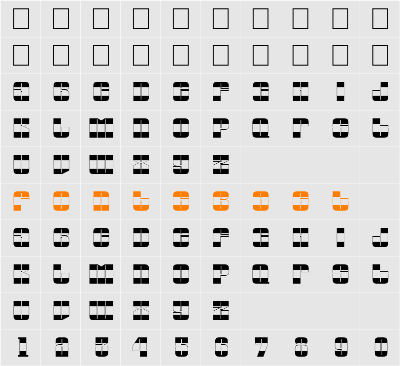 a_GlobusB&W Character Map