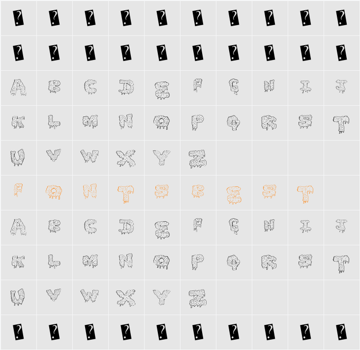 GunkyIck Character Map