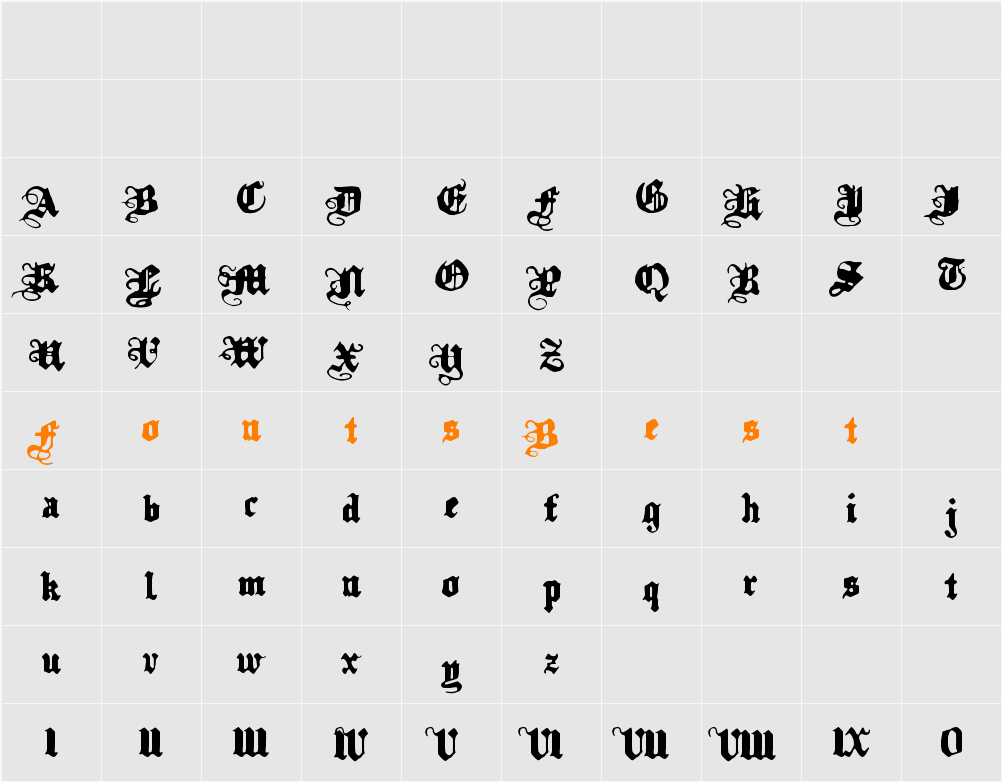 Kalmari Character Map