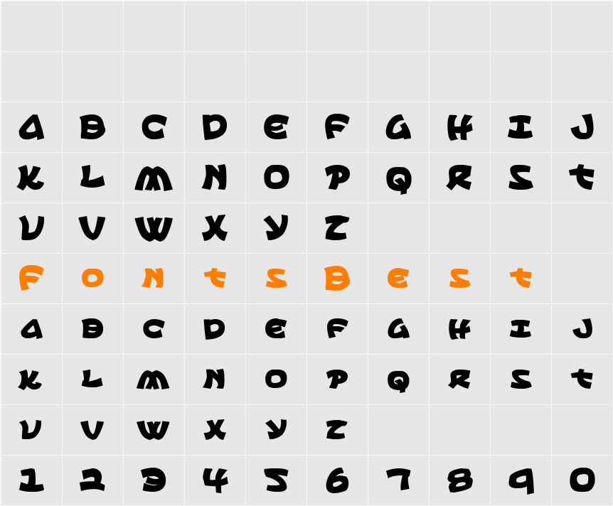 Ephesian CondBold Character Map