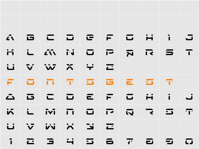 4114 Blaster Laser Character Map