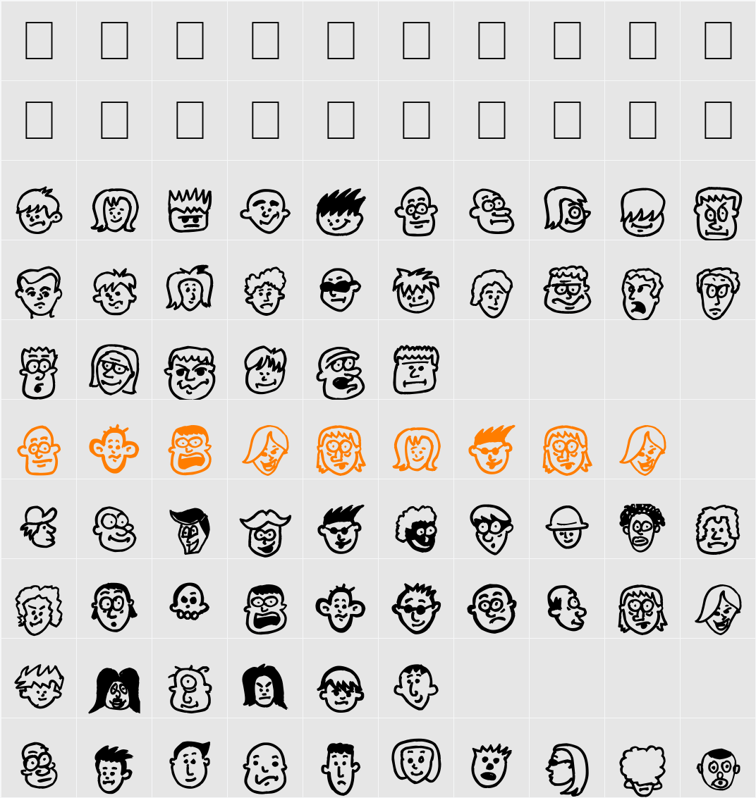People freak Character Map