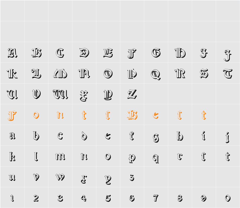 Salterio Three Character Map
