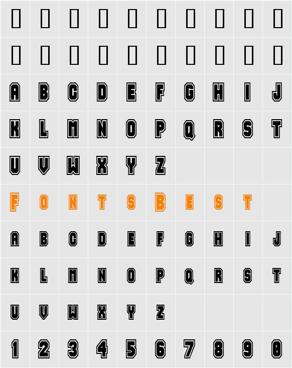 Jersey-Condensed Character Map