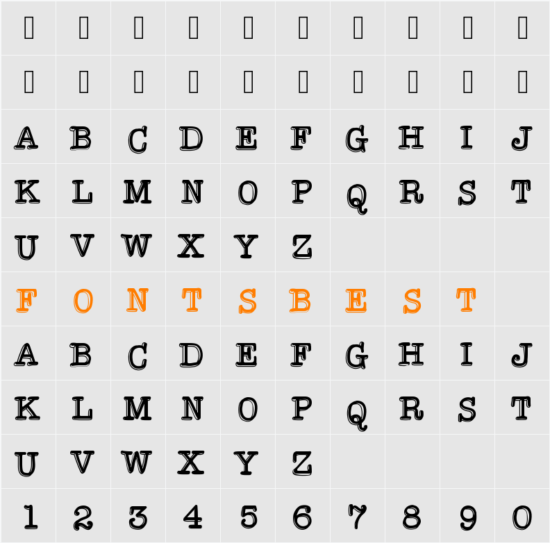 HypersoberClean Character Map