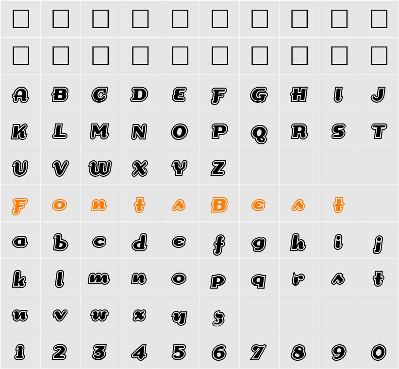 DogmaOutline Character Map