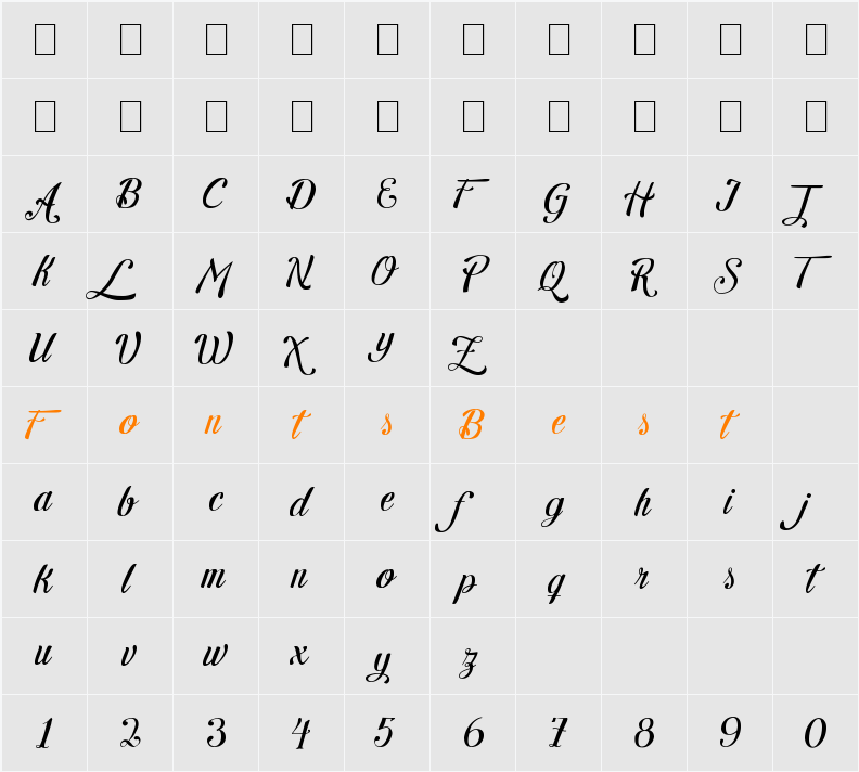 Letra Hipster - Personal Use Character Map