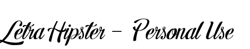 Letra Hipster - Personal Use Font Image