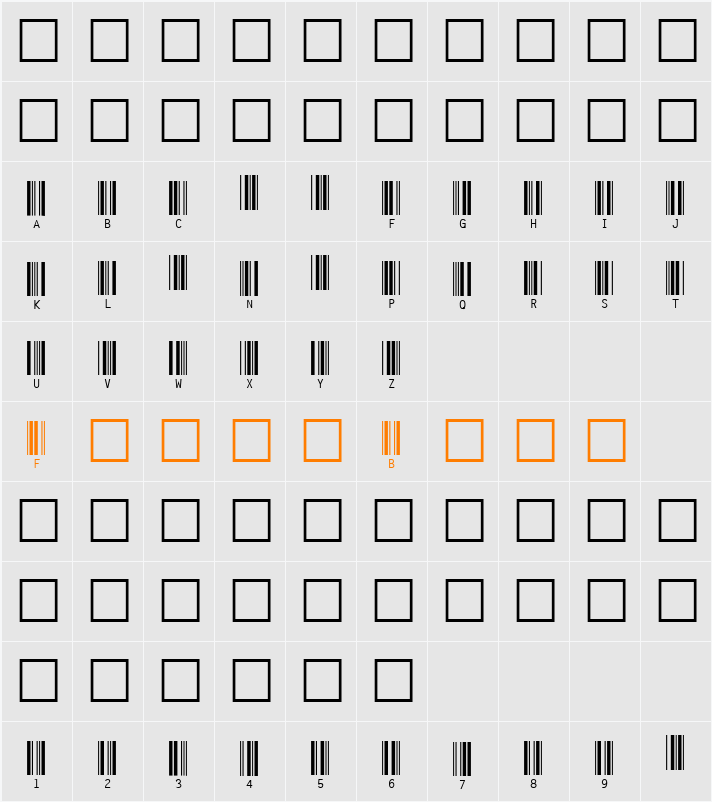 SKANDEMOrC39 Character Map