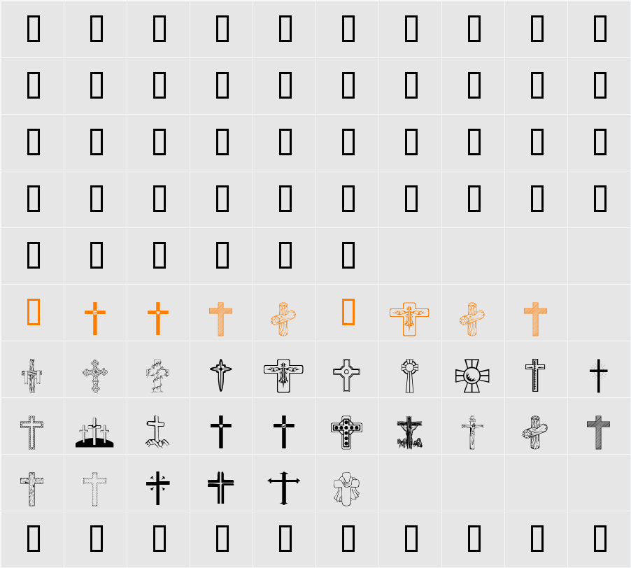 wmcrosses1 Character Map