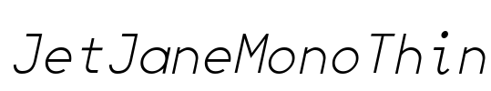 JetJaneMonoThin Font Image