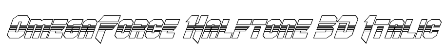 OmegaForce Halftone 3D Italic Font Image