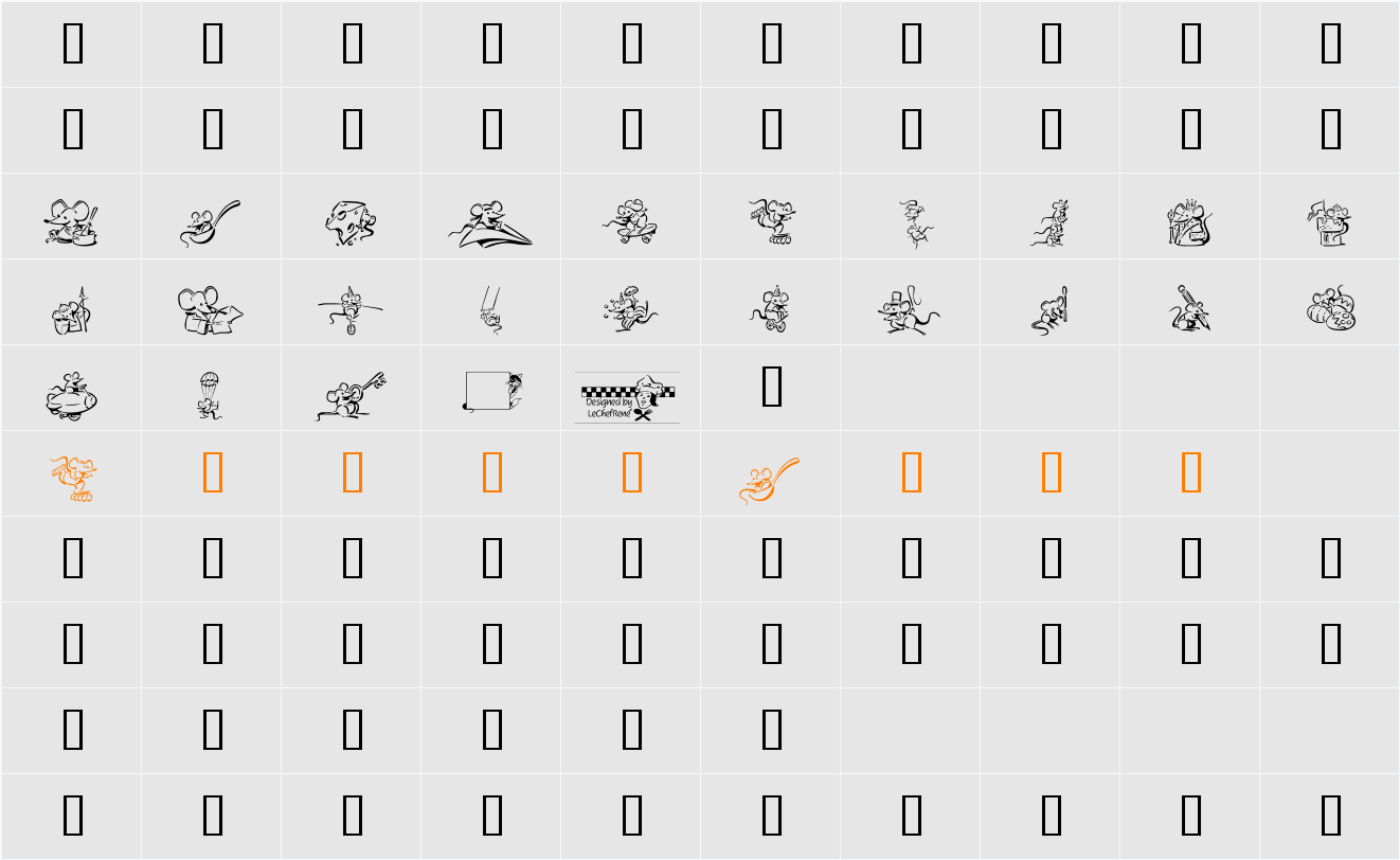 LCR Meeses Character Map
