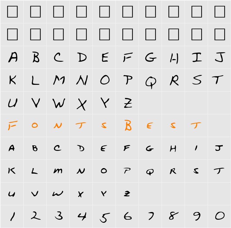 Stubbs Character Map