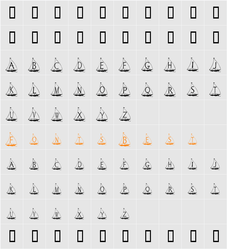 Petits Bateaux Character Map