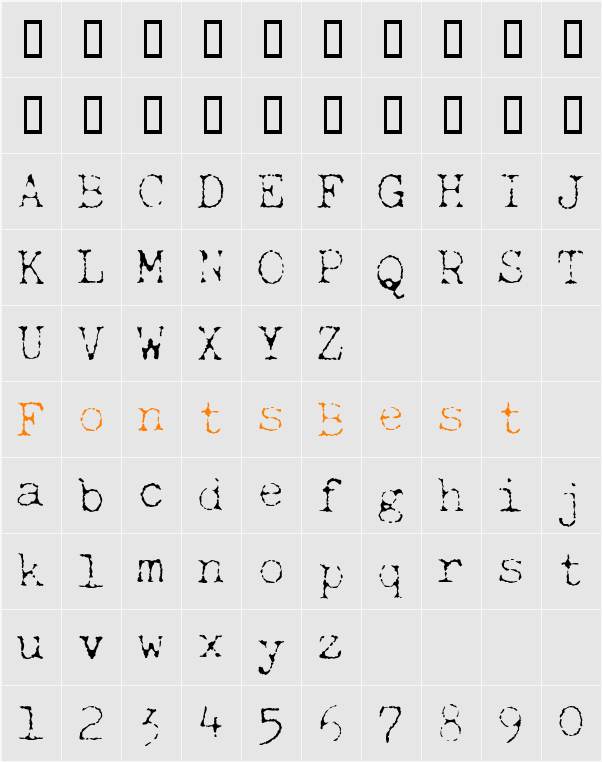 LD Olympia Standard Character Map
