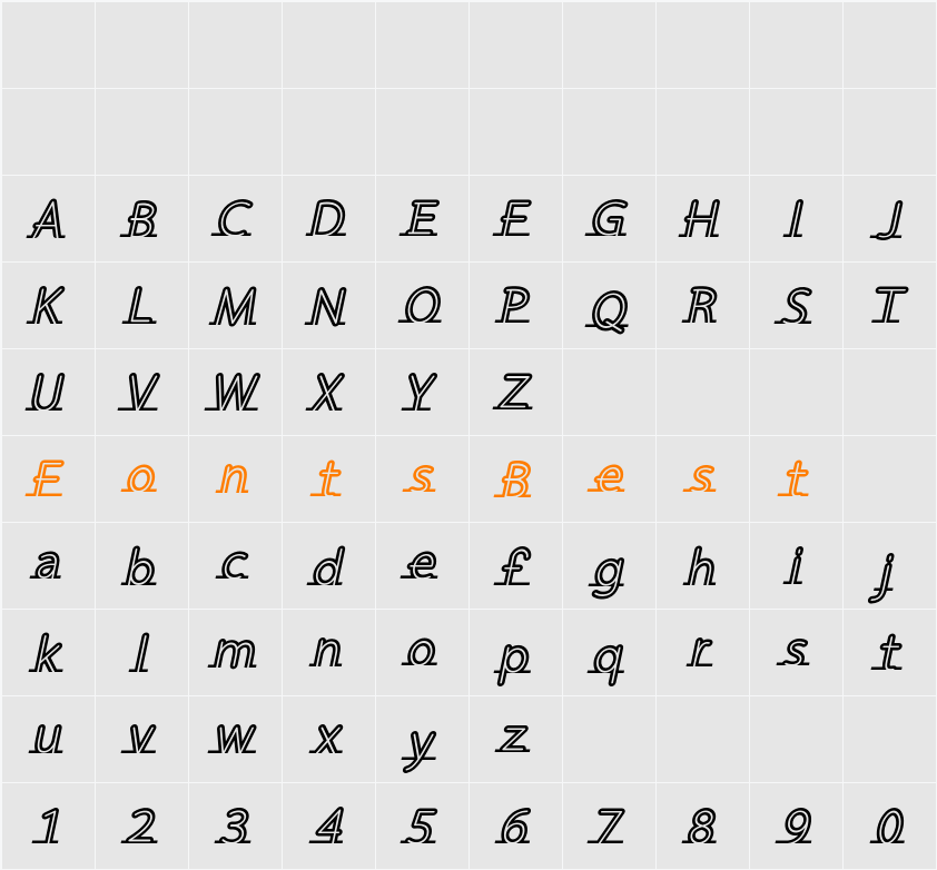 Fortrack Character Map