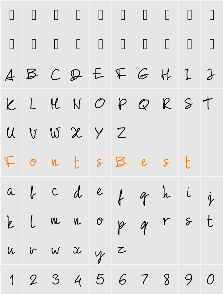 PW01Script Character Map