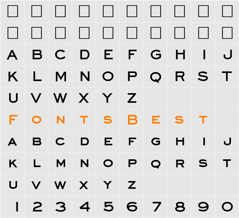 Eyechart Character Map