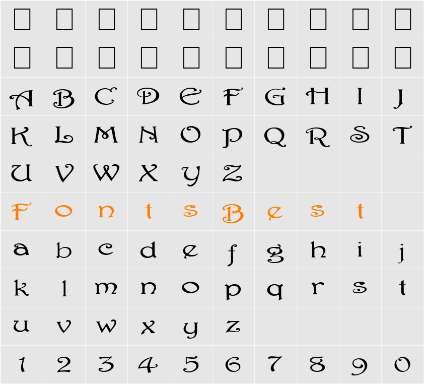 FZ JAZZY 2 EX Character Map