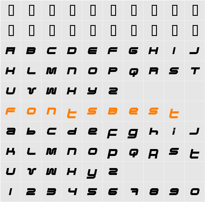 Pfuk Character Map