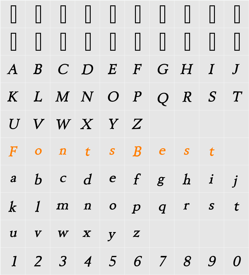 Revive 8 Character Map