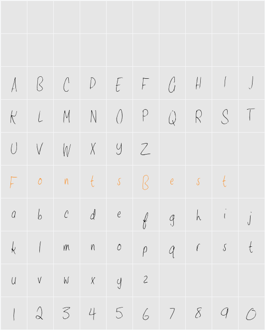 Shanty Hand Character Map