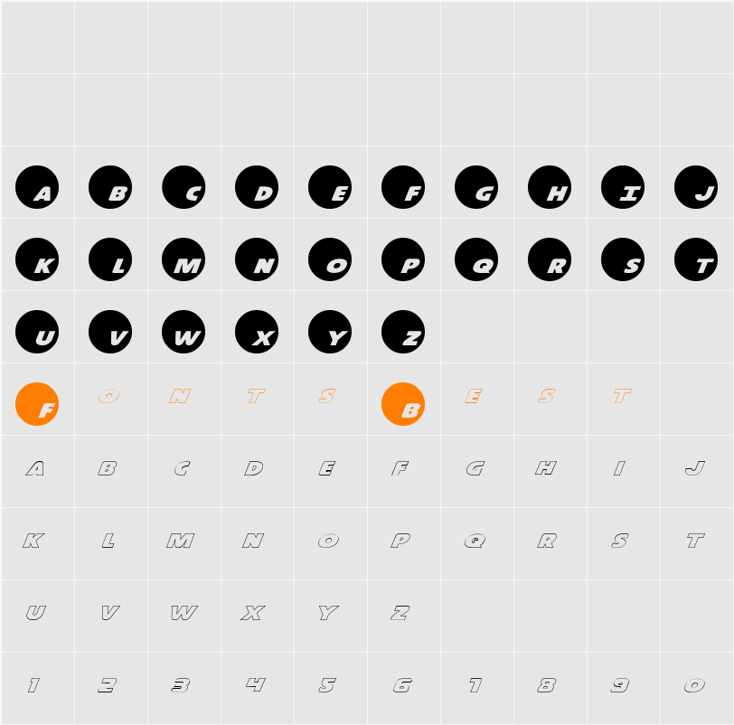 Dot.com Reverse Pro Character Map