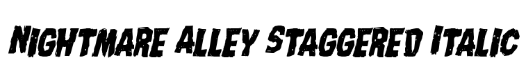 Nightmare Alley Staggered Italic Font Image