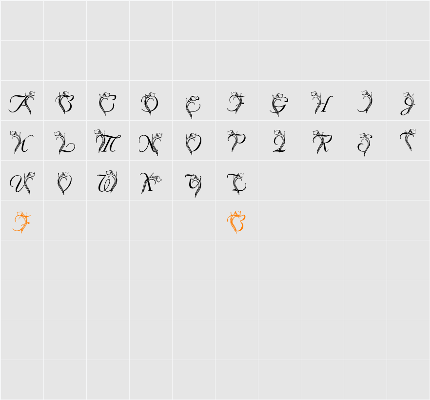 LMS Calla Lily Character Map