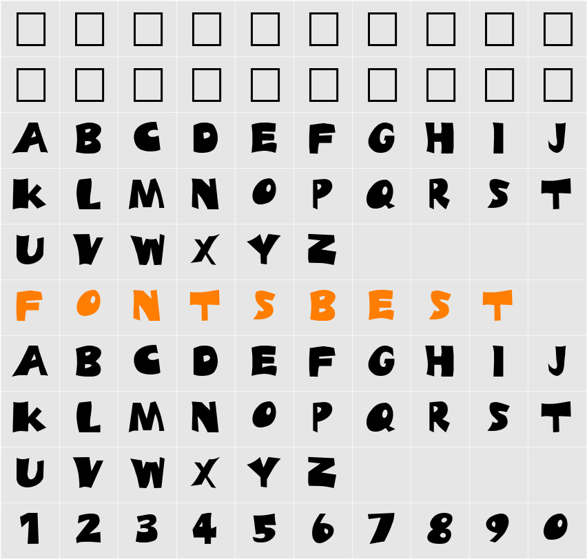 Blades Fat FC Character Map