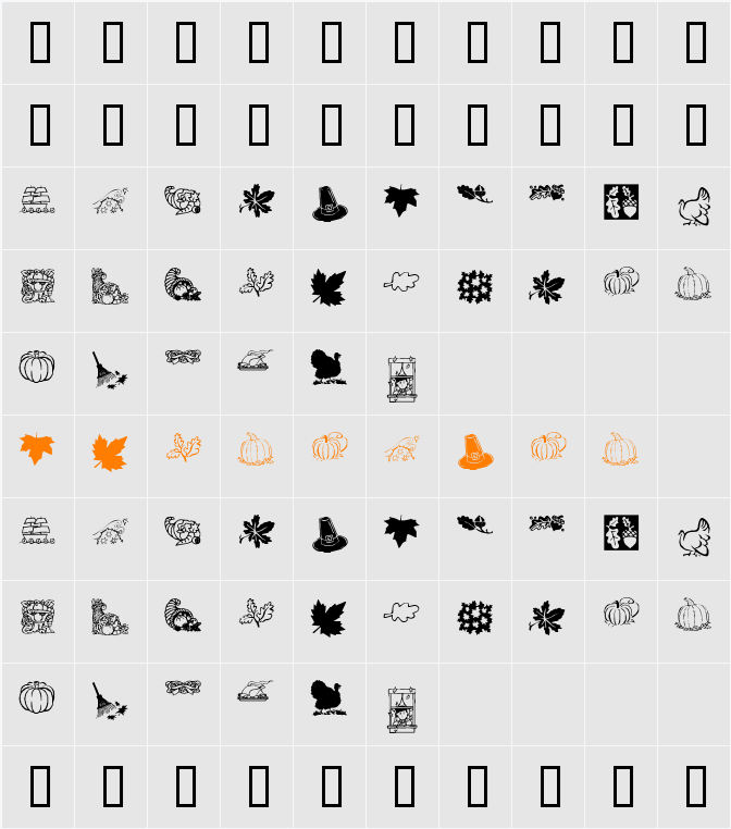 KR Harvest Dings Character Map