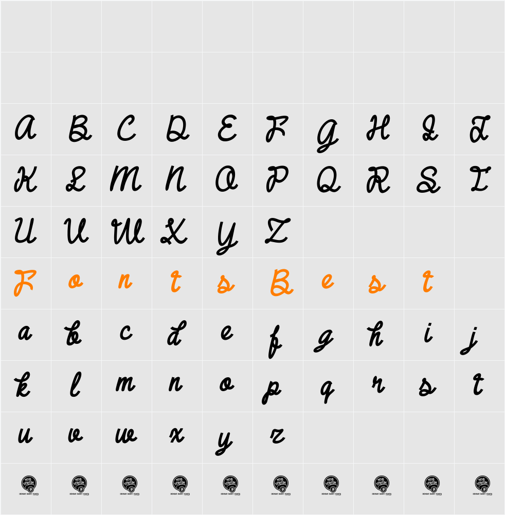 DHF Broffont Script Character Map