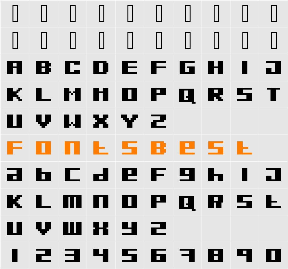 PXLSB Character Map