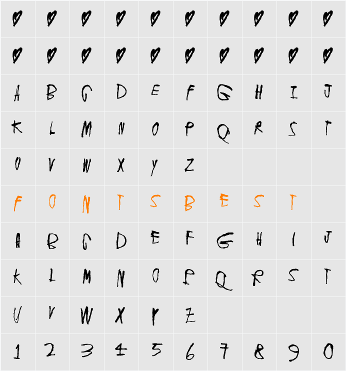 Deafening Silence Character Map