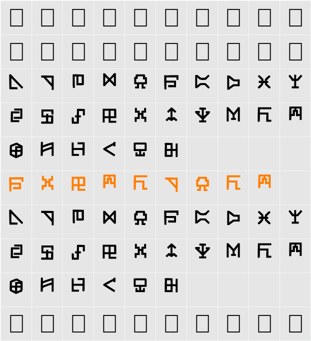 Digicode Character Map
